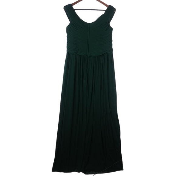 Davids Bridal 16 Sleeveless Formal Maxi Dress Plus in Forest Green - Picture 10 of 10